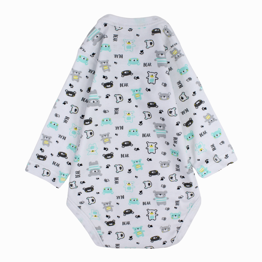 Unisex Baby Cotton Long-Sleeved Underwear Printed Bodysuit - Assorted Prints
