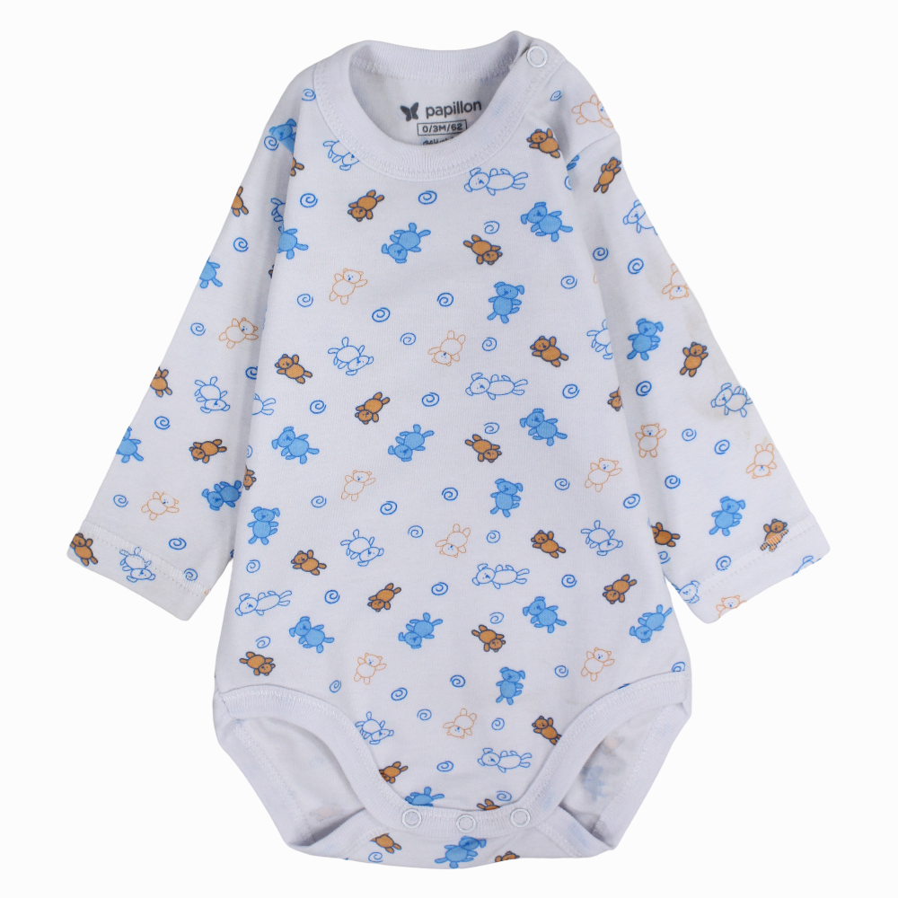 Unisex Baby Cotton Long-Sleeved Underwear Printed Bodysuit - Assorted Prints