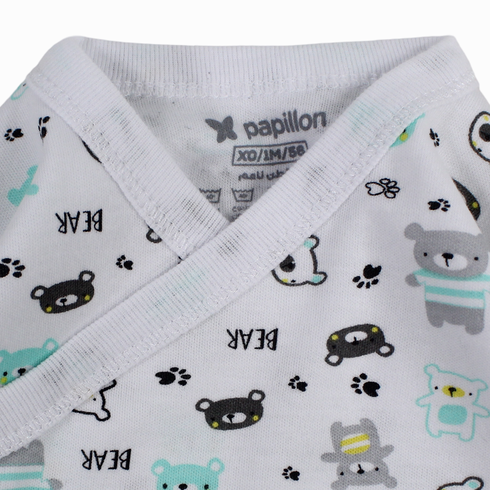 Unisex Baby Cotton Long-Sleeved Wrap-Over Printed Bodysuit - Assorted Prints
