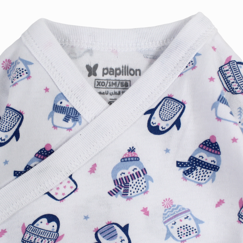 Unisex Baby Cotton Long-Sleeved Wrap-Over Printed Bodysuit - Assorted Prints