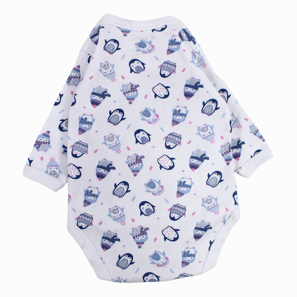 Unisex Baby Cotton Long-Sleeved Wrap-Over Printed Bodysuit - Assorted Prints
