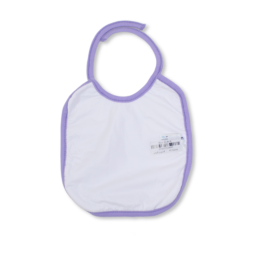 Cotton Baby Bib – White with Pears Print