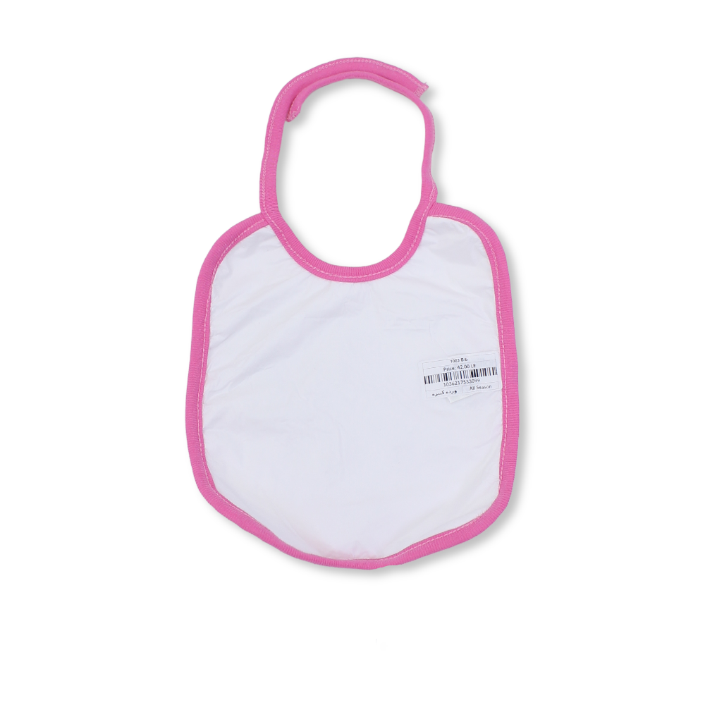 Cotton Baby Bib – White with Flower Print