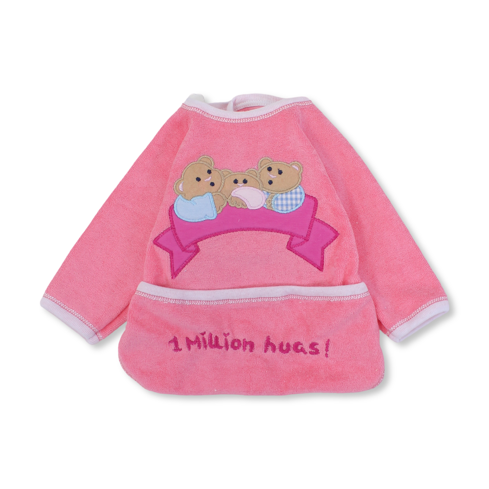 Cotton Baby Bib – Watermelon with 3 Teddies Bear Embroidery - Baby Essentials - Papillion