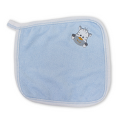 Cotton Baby Towel – Baby Blue with Zebra Embroidery