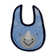 Cotton Baby Bib –  Navy & Babyblue with Unicorn Face Design