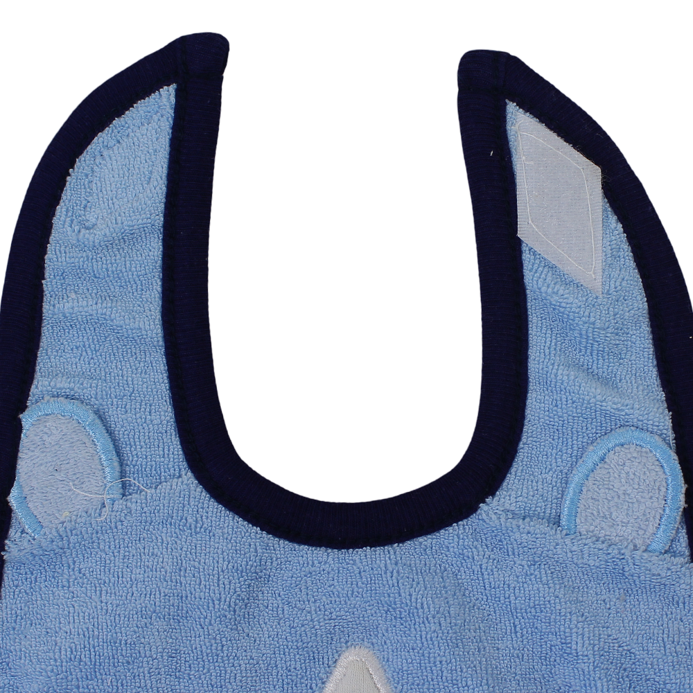 Cotton Baby Bib –  Navy & Babyblue with Unicorn Face Design