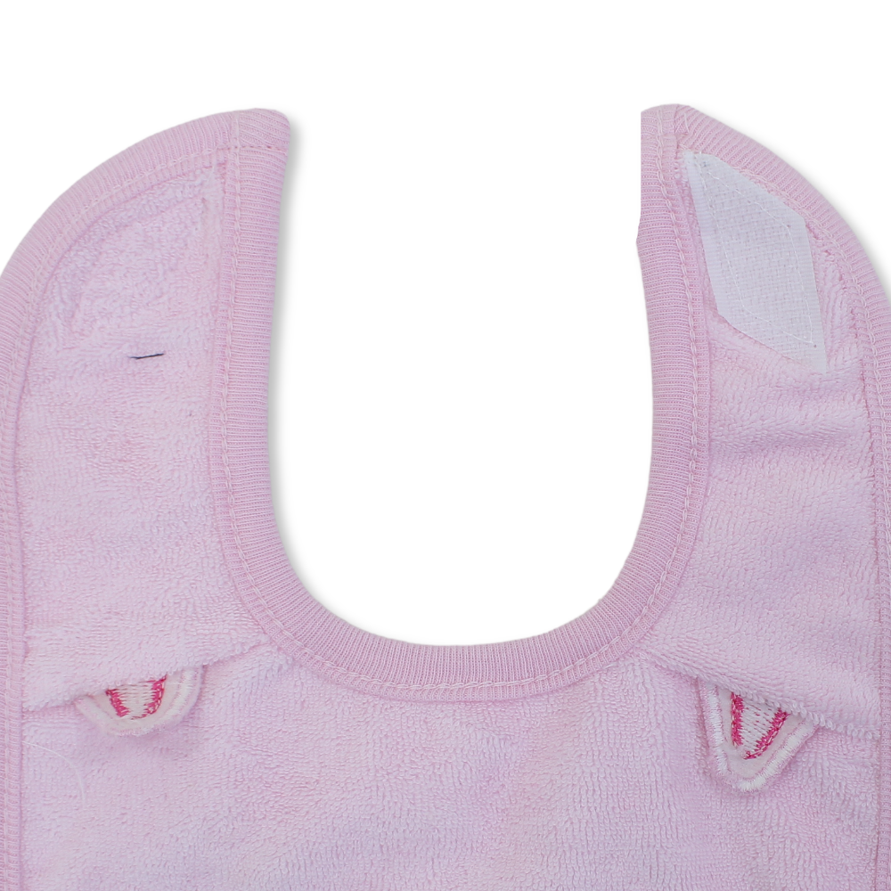 Cotton Baby Bib – Pink with Glasses Design