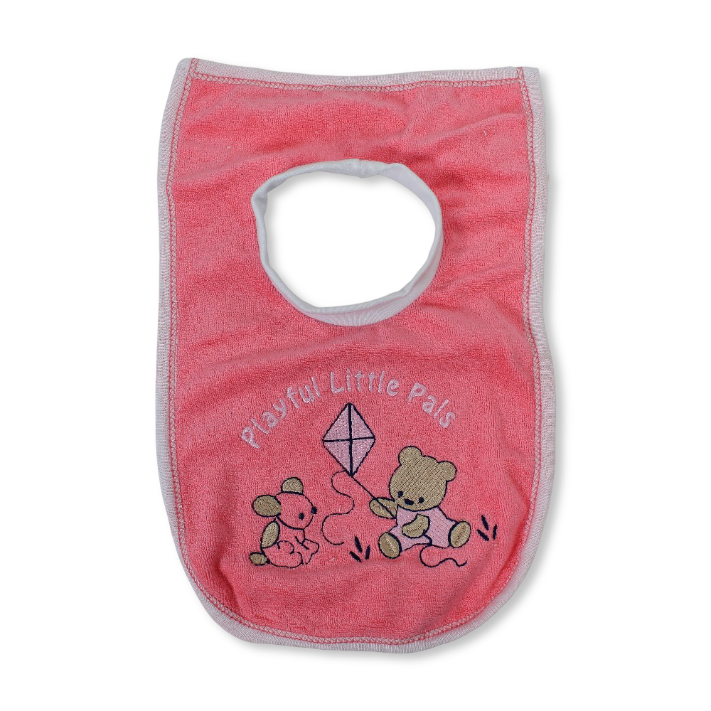 Cotton Baby Bib – Watermelon with Cat & Mouse Print