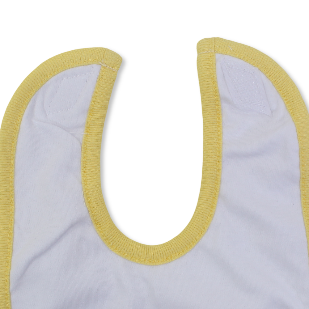Cotton Baby Bib – Yellow & White with "I Love Dad" Print