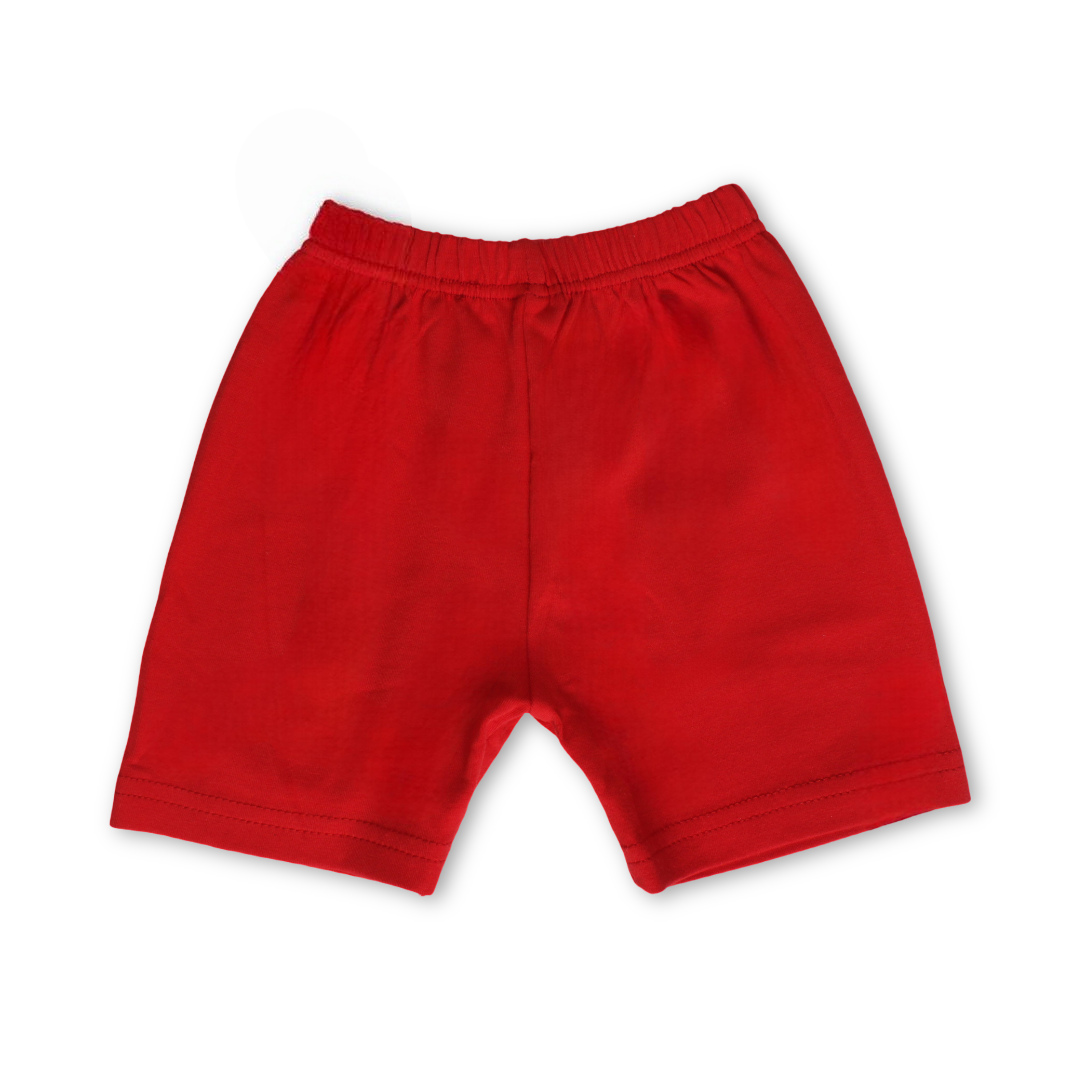 Baby Girls Cotton Plain Pantie Shorts – Red