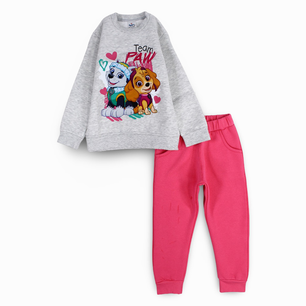 Girls Cotton Long-Sleeved Pajama Set - Paw Patrol Print