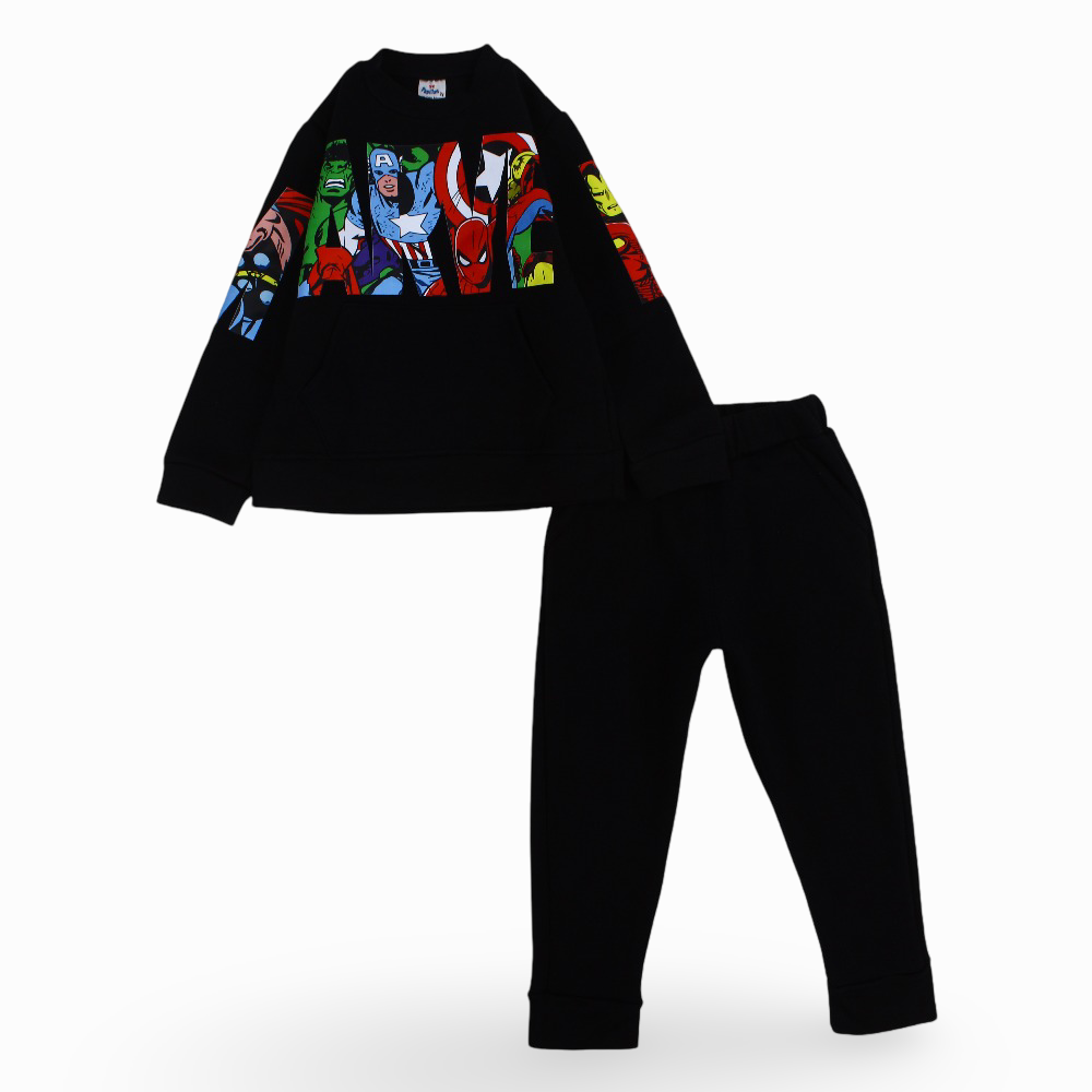 Boys Cotton Long-Sleeved Pajama Set - Avengers print