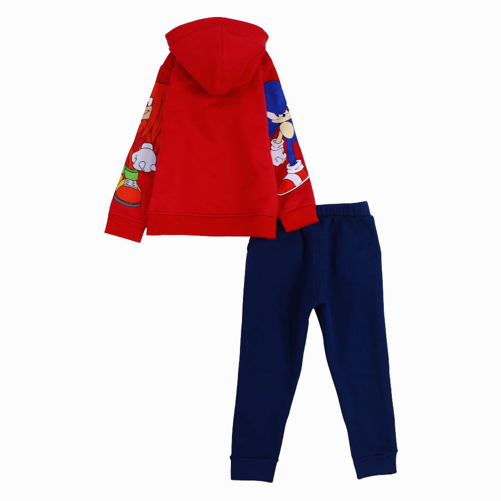 Boys Cotton Hooded Pajama Set – Sonic the Hedgehog Print