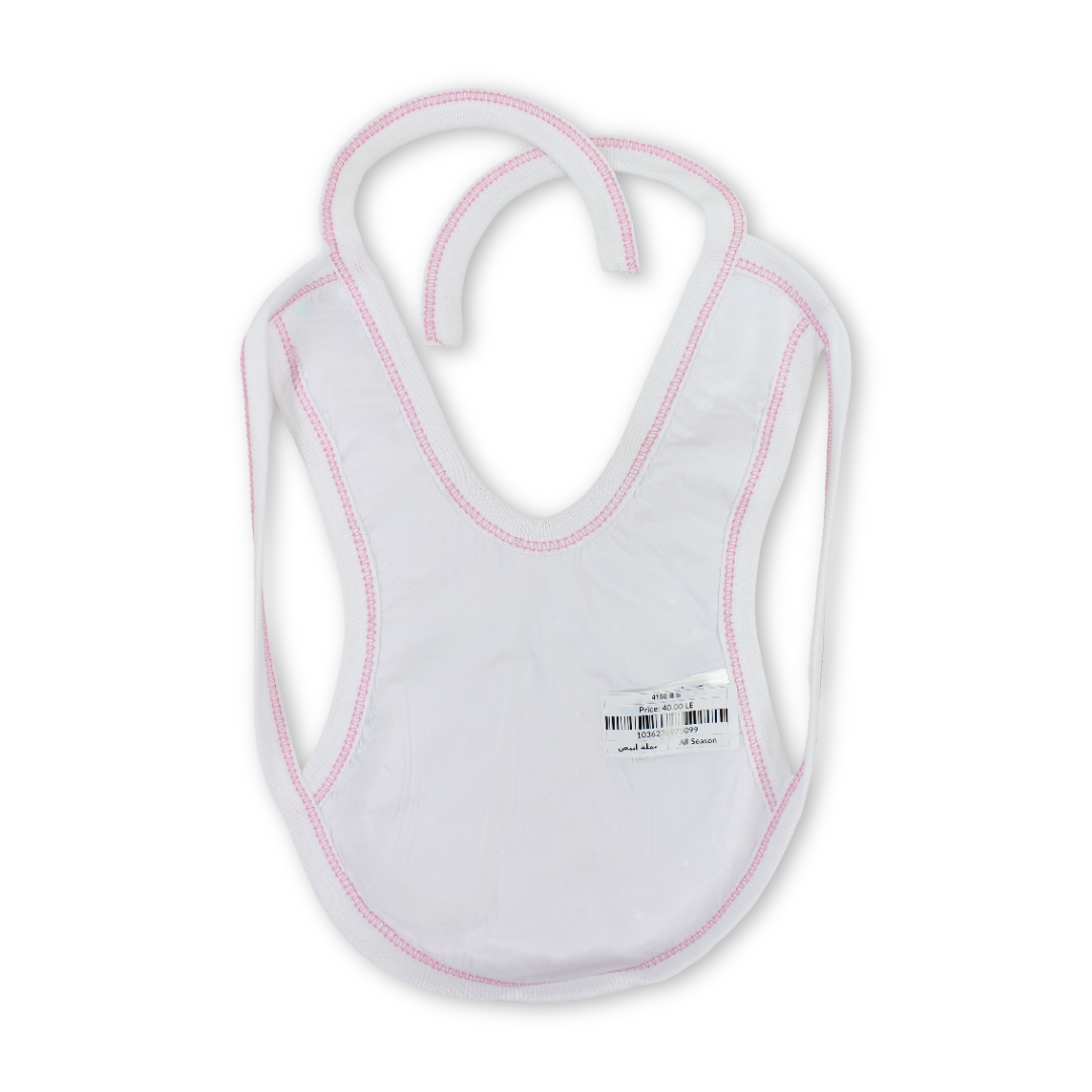 Cotton Baby Bib – White with Ant Print