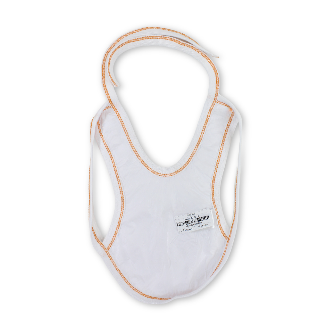 Cotton Baby Bib – White with Ladybug Print