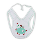 Cotton Baby Bib – White with Hedgehog Print