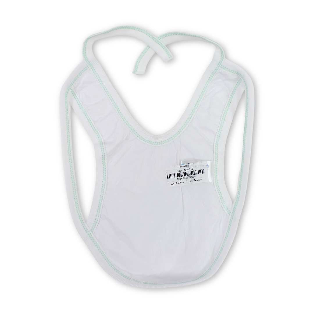 Cotton Baby Bib – White with Hedgehog Print
