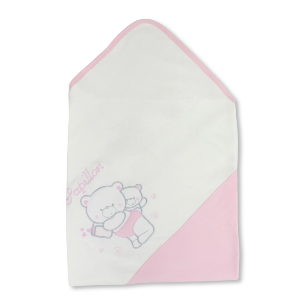 Cotton Baby Blanket with Teddy Bear Design