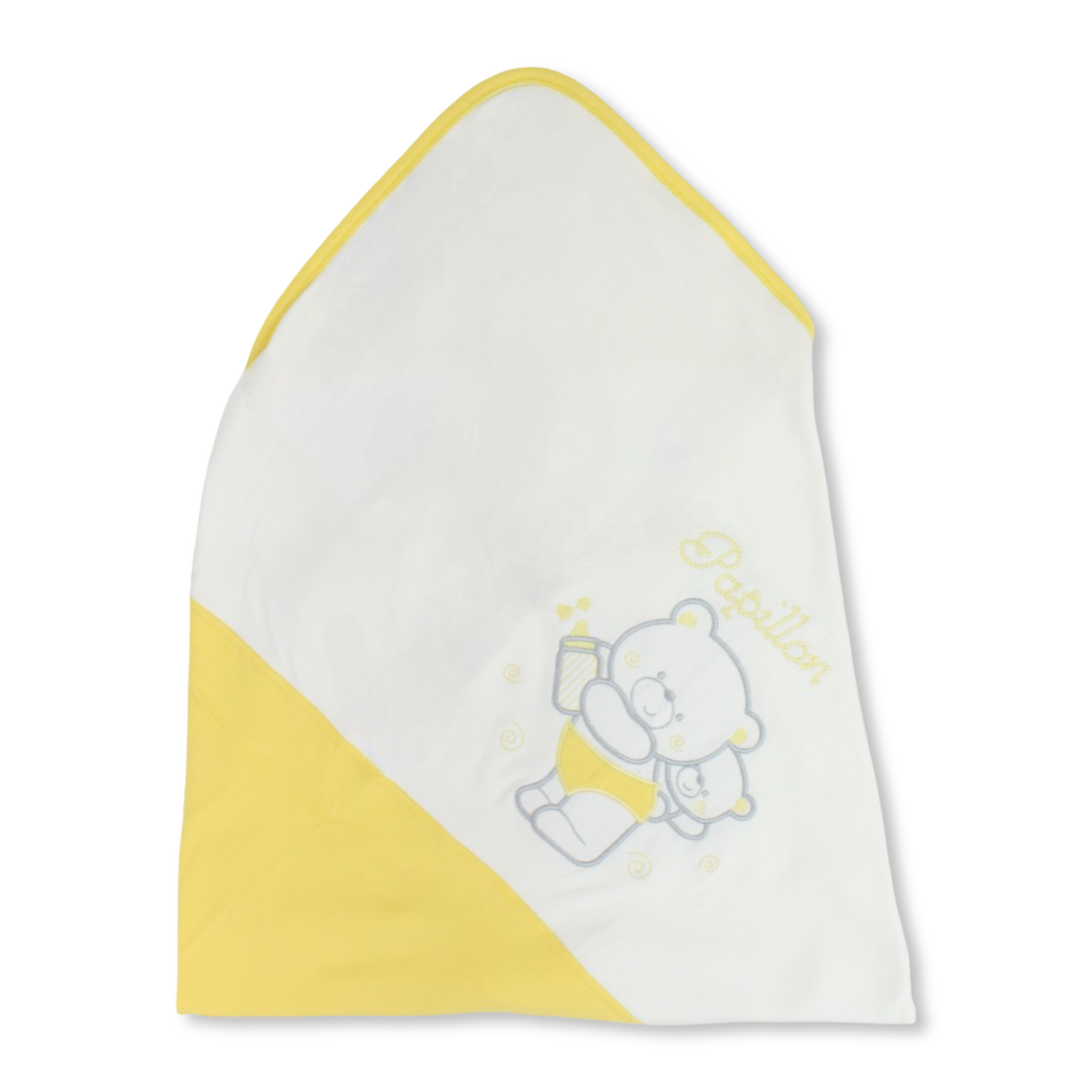Cotton Baby Blanket with Teddy Bear Design