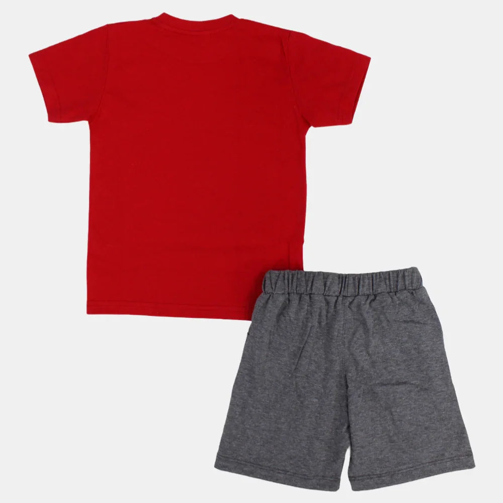 Boys Cotton Pajama – Red with Monkey Luffy Print