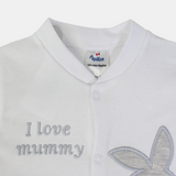 "I Love Mommy" Long-Sleeved Footless Onesie