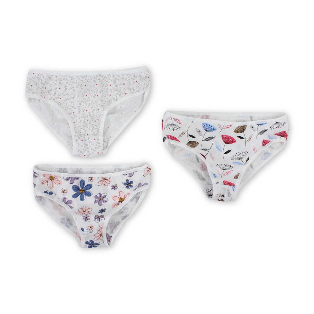 Girls Cotton Colorful Panties – Pack Of 3 - Clothing - Papillion