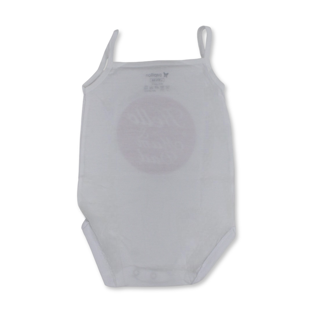Baby Girls Cotton Bodysuit – White with Hello Mum & Dad Print