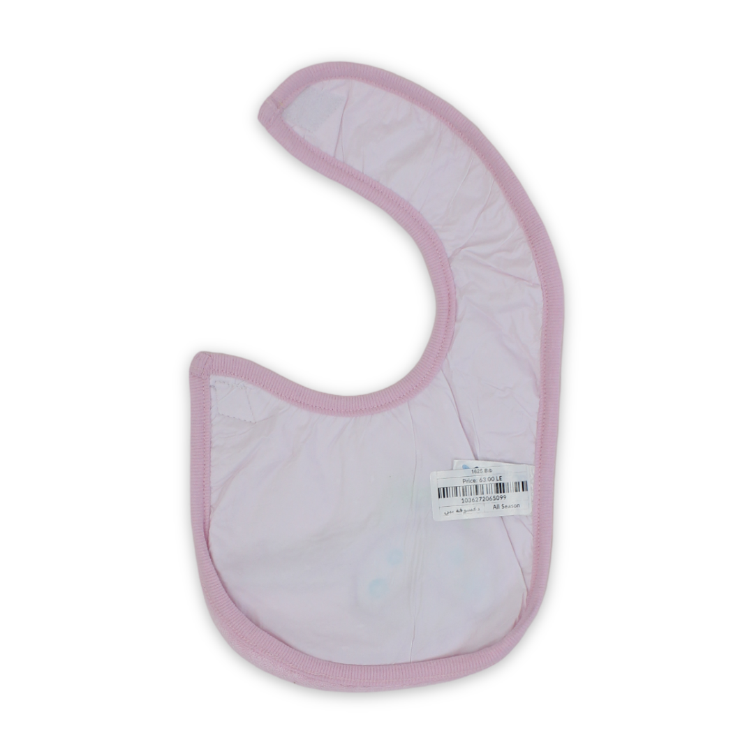 Cotton Baby Bib – Pink with Ladybug Embroidery