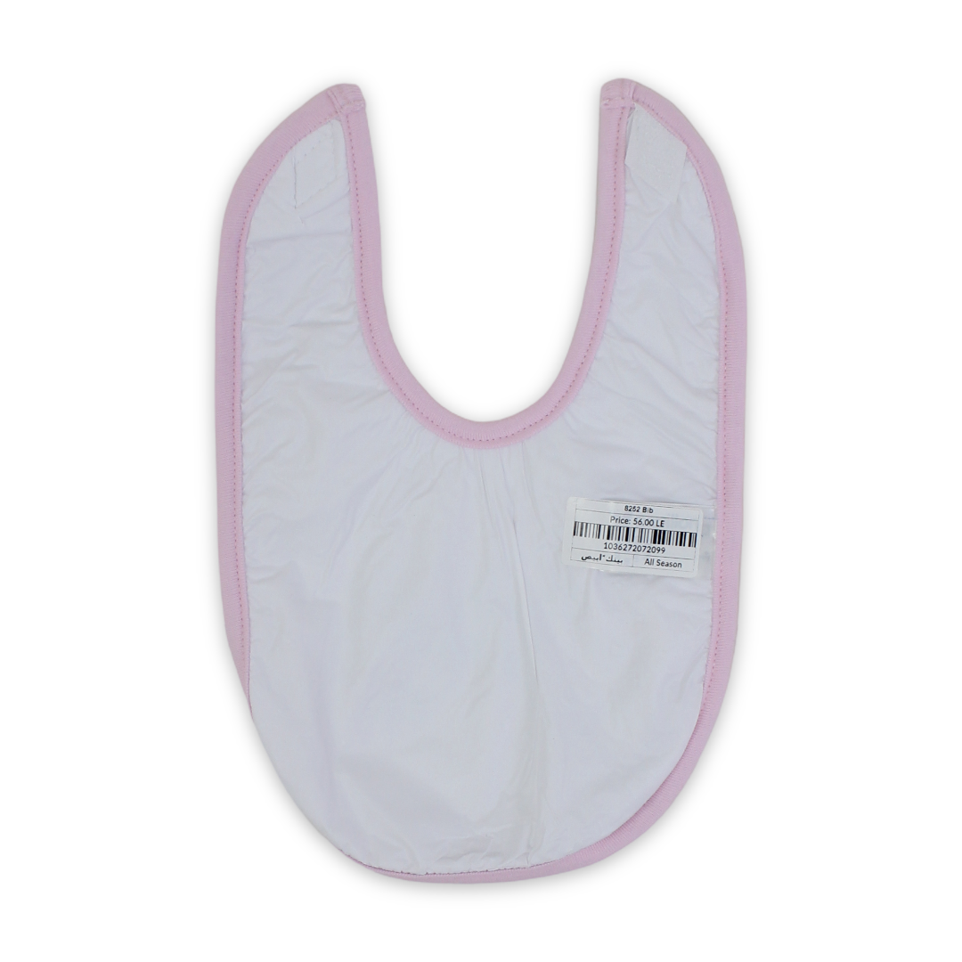 Cotton Baby Bib – Pink & White with Sheep Print