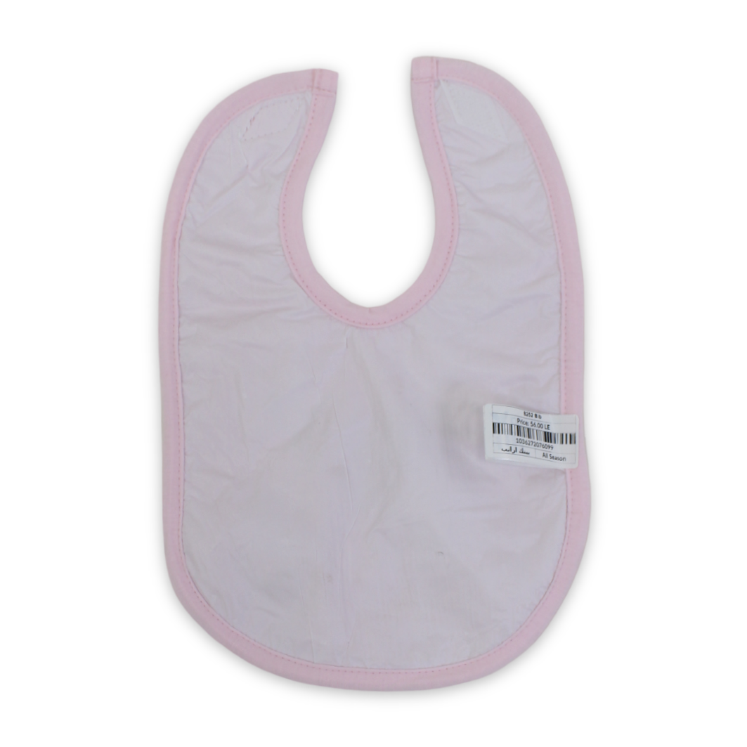 Cotton Baby Bib – Pink with Rabbit Print