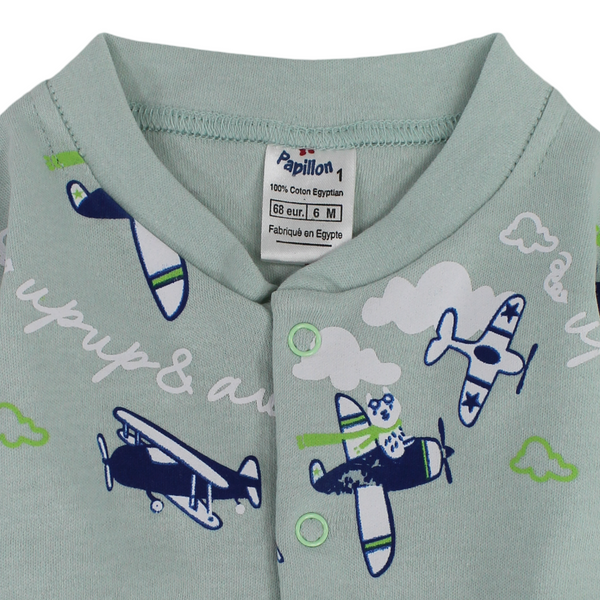 Baby Boys Cotton Onesie – Bear & AirPlane