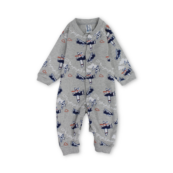 Baby Boys Cotton Onesie – Bear & AirPlane