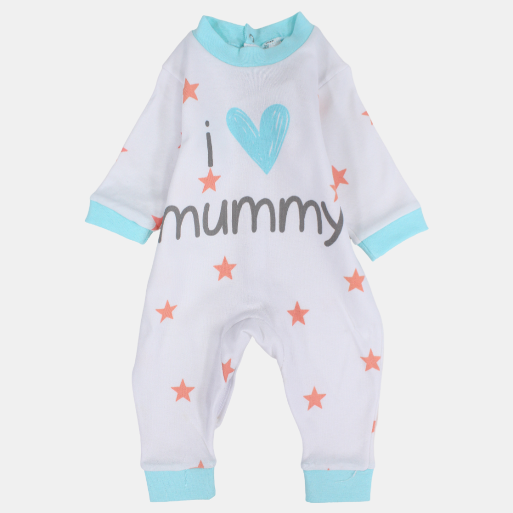 Unisex Baby Cotton Footless Onesie – "I Love Mummy" Design