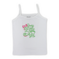 Girls Cotton Sleeveless Undershirt – White with Cute Print