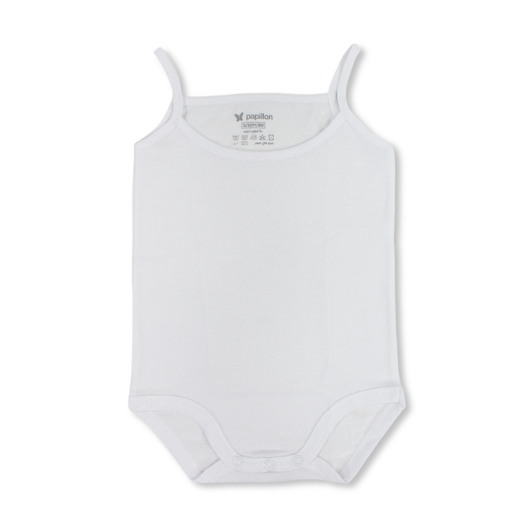 Unisex Cotton Sleeveless Bodysuit – White