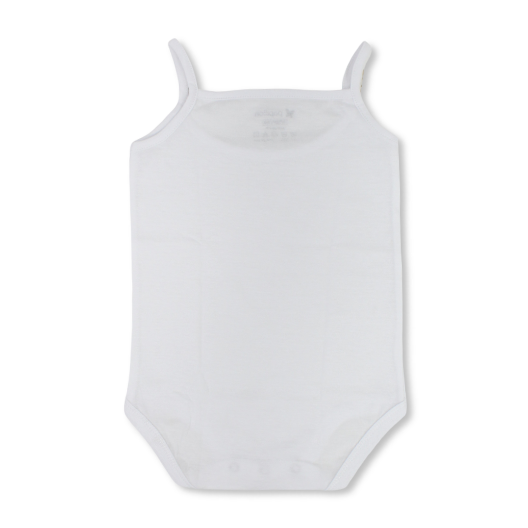 Unisex Cotton Sleeveless Bodysuit – White
