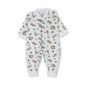 Baby Boys Cotton Footless Onesie – Off-White with Dino Print