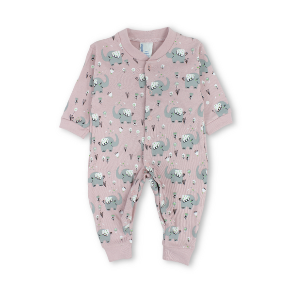 Unisex Baby Cotton Footless Onesie – Elephants Print