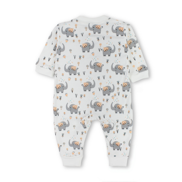 Unisex Baby Cotton Footless Onesie – Elephants Print