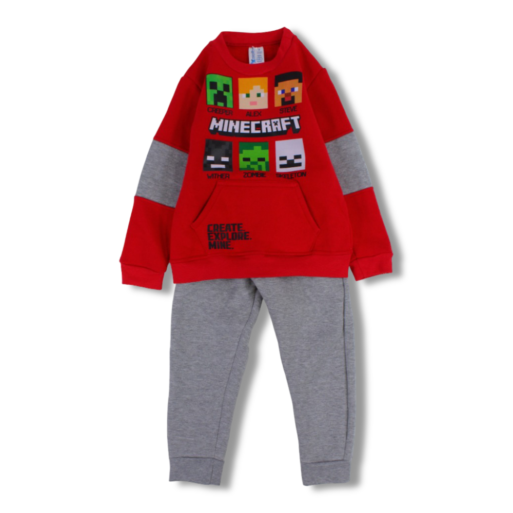 Boys Cotton Pajama Set –  Minecraft Print