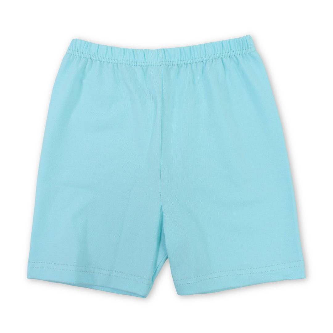Girls Cotton Plain Panty Shorts – Aqua - Clothing - Papillion