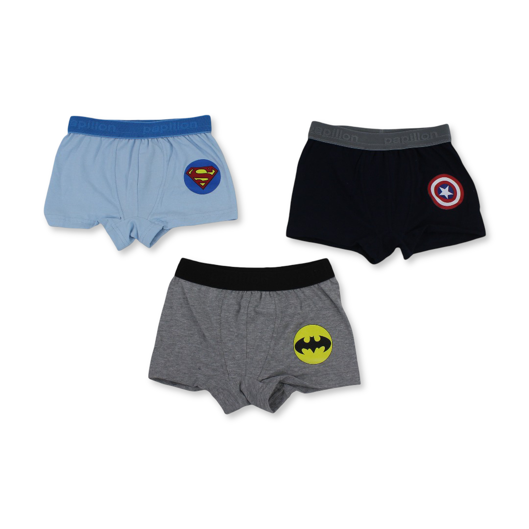 Boys Cotton Boxer Multicolor – Pack of 3 - Clothing - Papillion