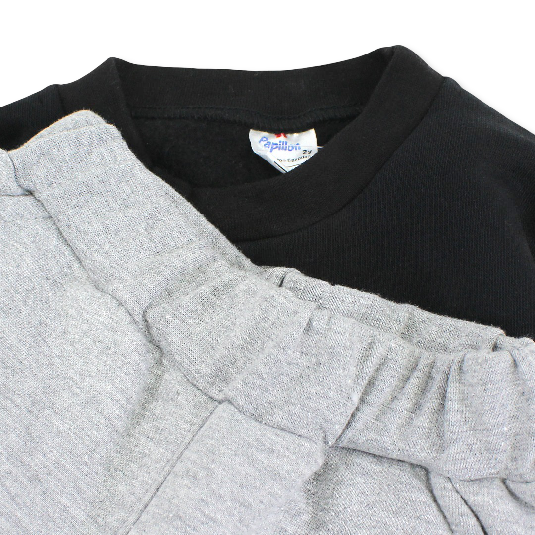 Boys Cotton Pajama – Black with "Best Friend" Print