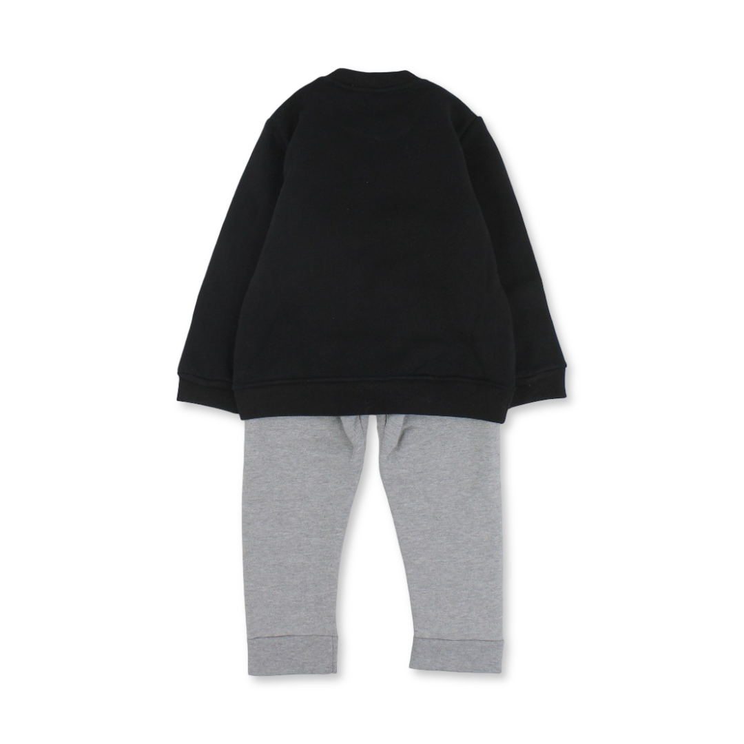 Boys Cotton Pajama – Black with "Best Friend" Print