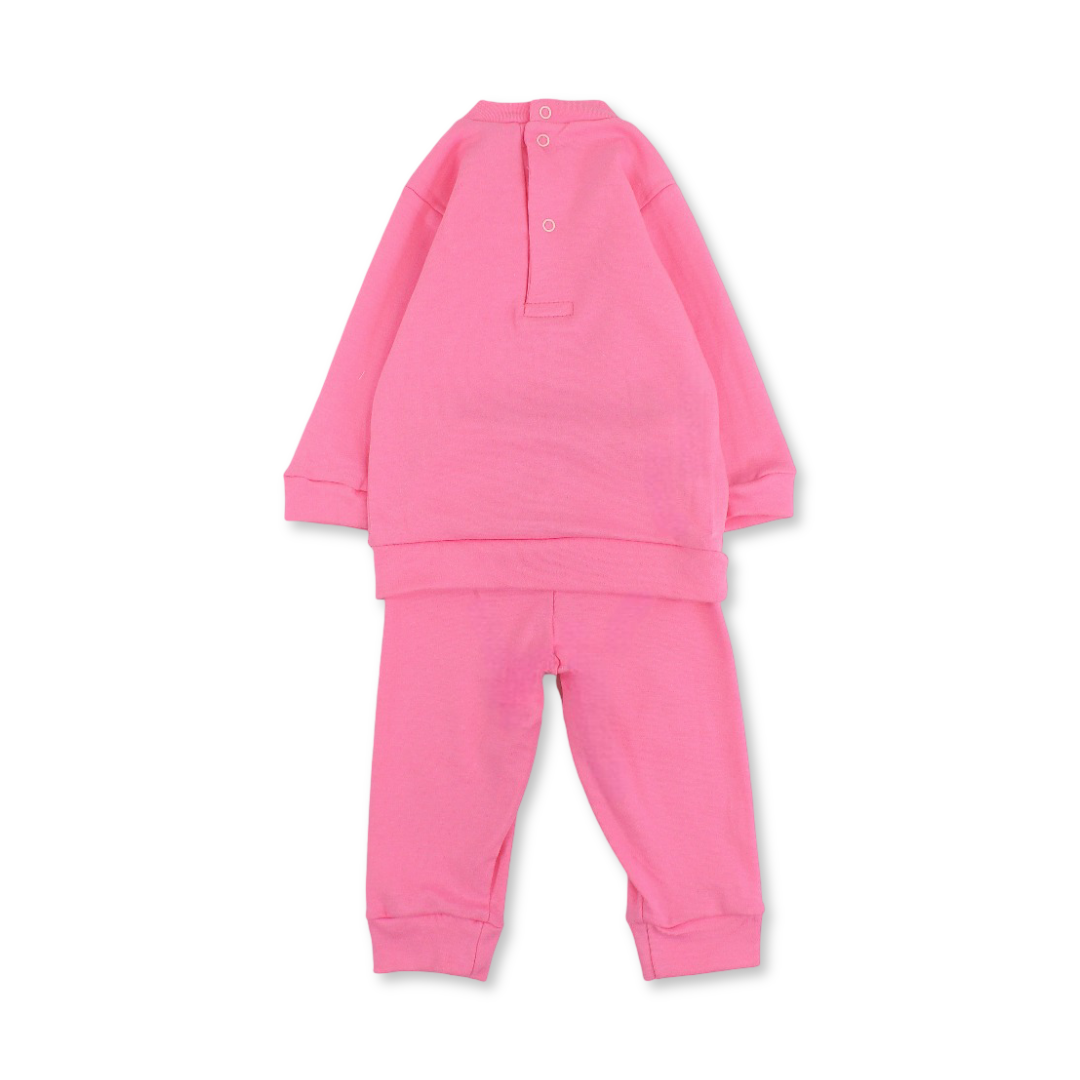 Baby Girls Cotton Pajama – with Dog Drinking Bubble Tea Print