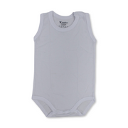 Unisex Baby Cotton Sleeveless Bodysuit – White