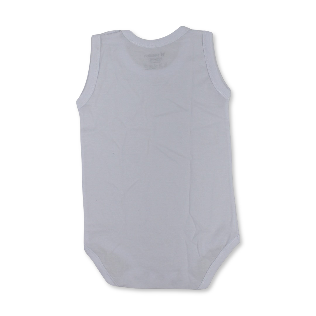 Unisex Baby Cotton Sleeveless Bodysuit – White