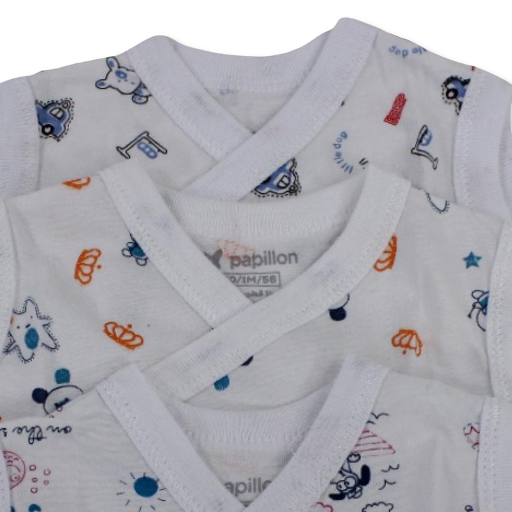 Unisex Baby Cotton Sleeveless Bodysuit – Printed White