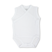 Unisex Cotton Wrap Over Bodysuit – White